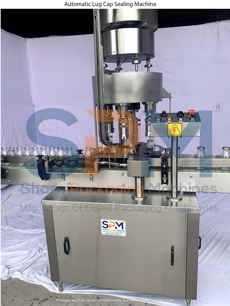 SPM Automatic Lug Cap Sealing Machine, 466 Kgs, Capacity: 30 Bottles Per Minute