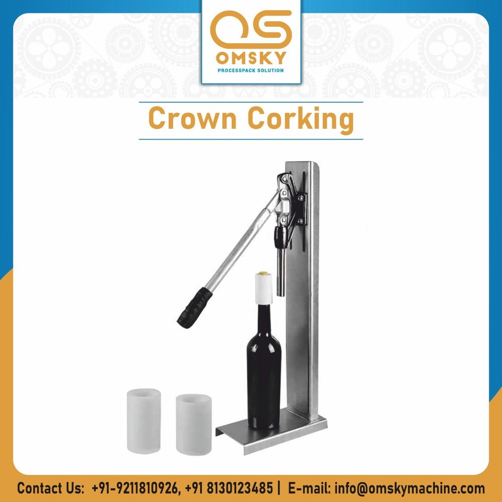 Omsky Machine SS 304 Crown Corking For Glass Bottles, 120 kg, Capacity: 8 To 12 Cpm