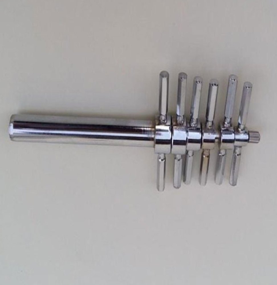 labsurge Complete Brass Stainless Steel Laboratory Cork Borer heavy German type SET OF 6, Capacity: 4mm To 12 mm Cutting