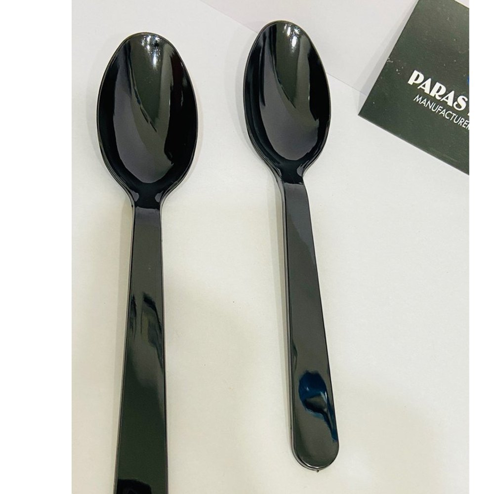 Black Plastic Spoons, Size: 8 Inch
