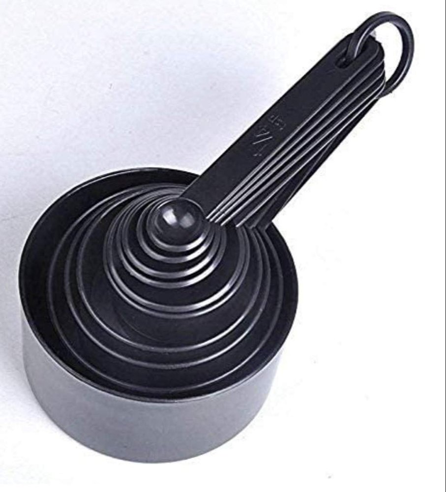Plastic 10pc Black Measuring cup Spoon Set, For Home