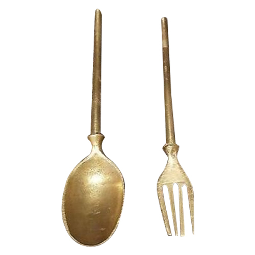 Golden Brass Spoon And Fork, Size: 5 Inc