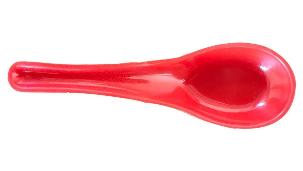 Red Plastic Soup Spoon, Size: 140mm