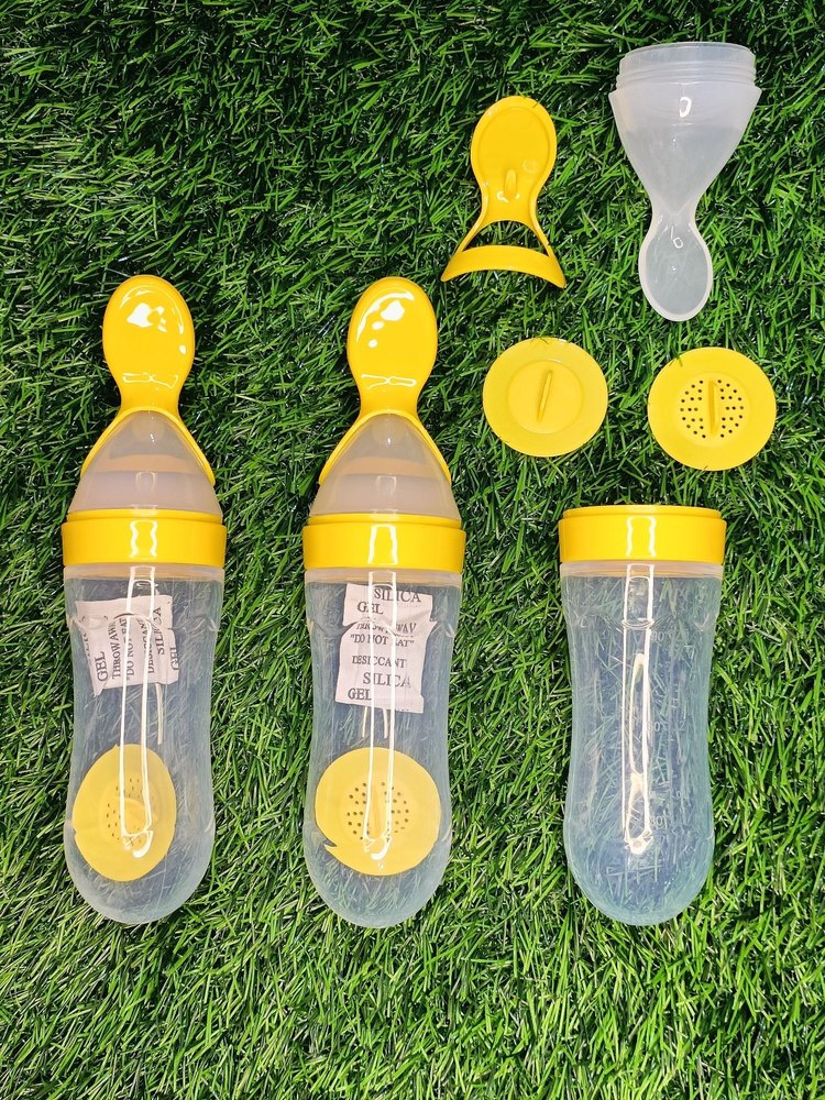 Pink Silicone Food Feeder Spoon