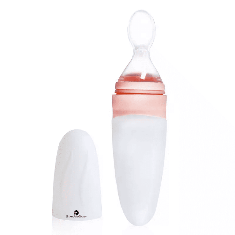 Silicone StarAndDaisy Premium First Feed Baby Feeding Spoon (Pink)