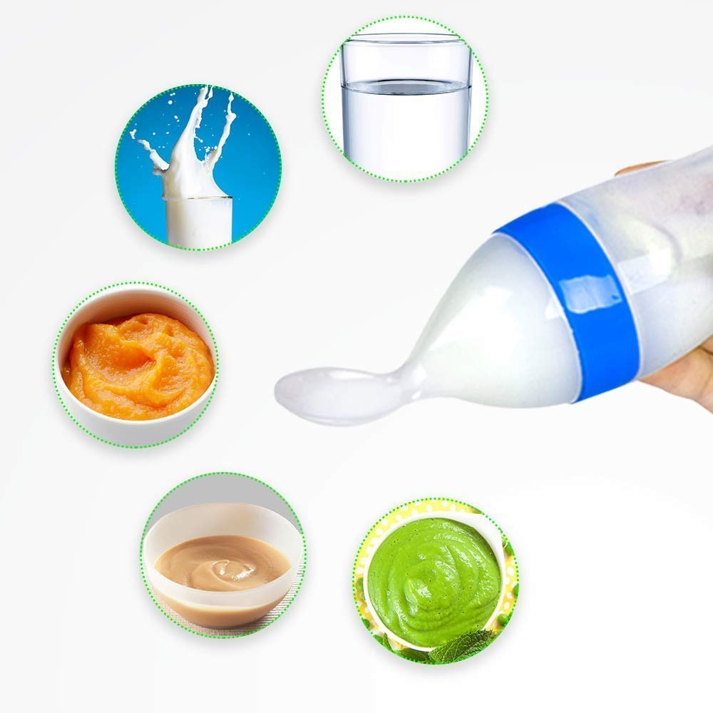 Multicolor caress Silicone Baby Food Dispensing Spoon, Size: Medium
