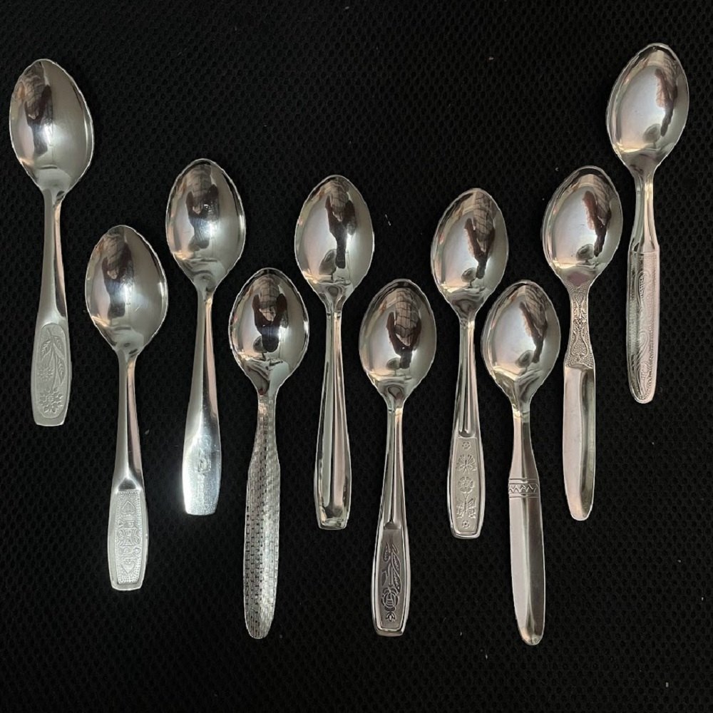 Silver Stainless Steel SS Tea Spoon Set, For Home