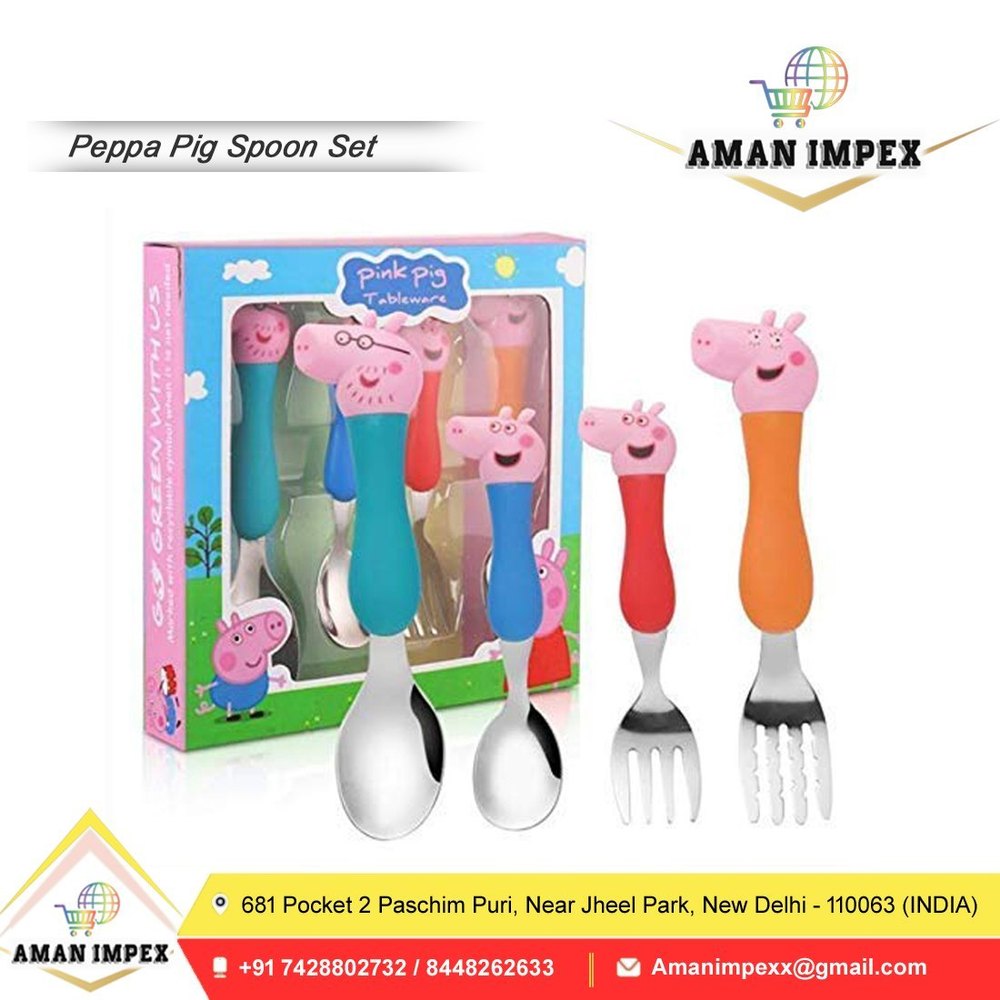 304 Multicolor Peppa Pig Spoon Set, For Home