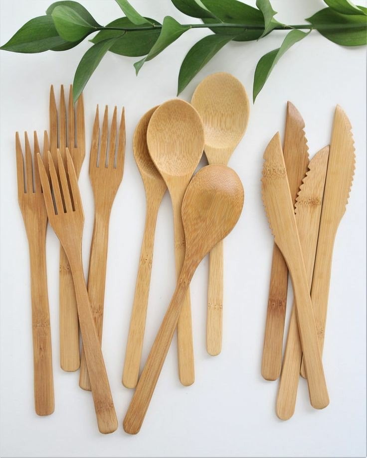 Bamboo Cutlery Fork, Spoon, Knife For Diwali Gifting