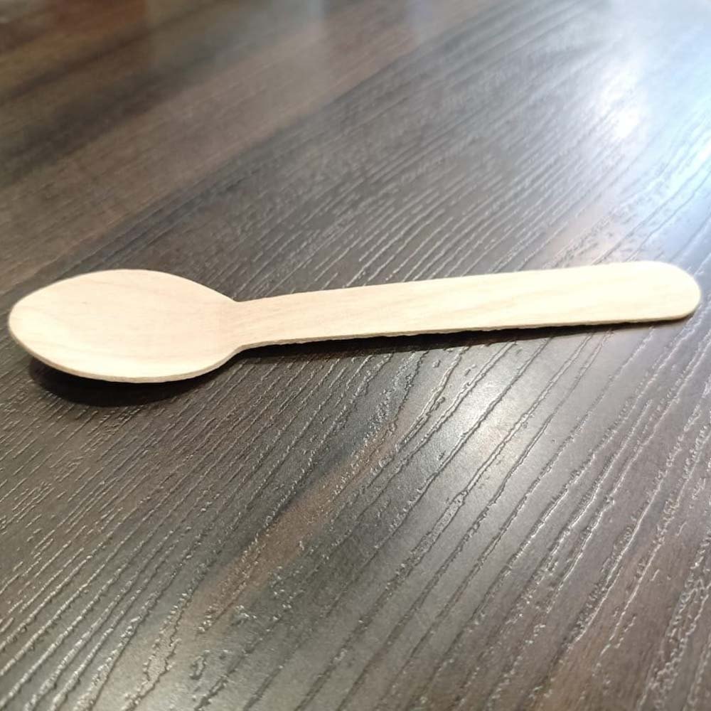 Brown Disposable Bamboo Spoon, For Event and Party Supplies, Size: 8 cm