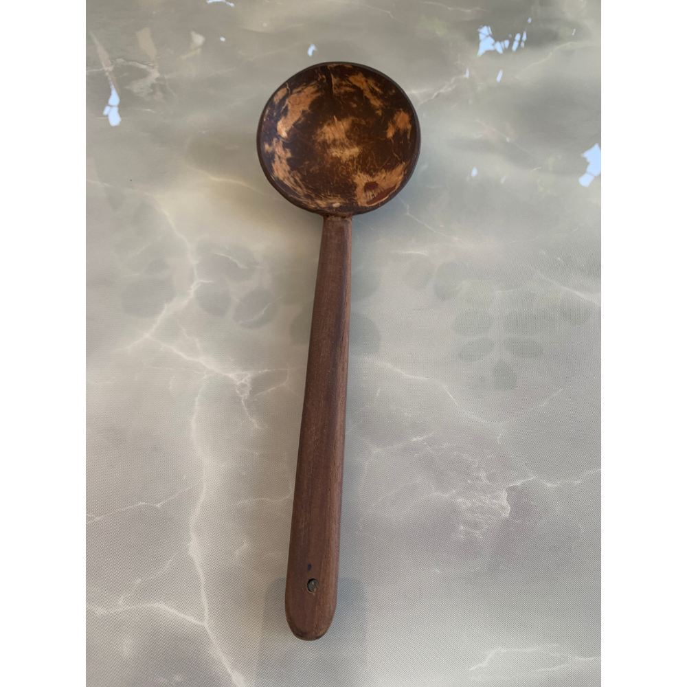 Brown Coconut Shell Wooden Serving Spoon