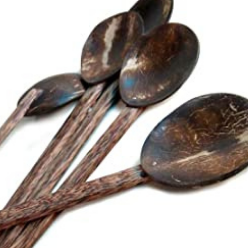Brown Coconut Shell Serving Spoon, For Home, Size: 28 X 7 X 4 Centimeters