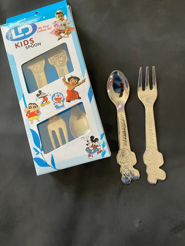 Stainless Steel Silver Kids Spoon Set, For Home, Size: 6 Inches