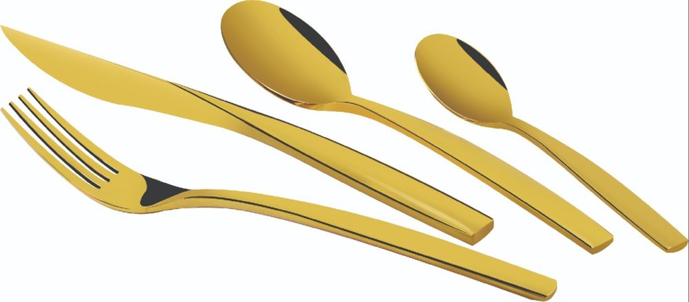 Stainless Steel Gold Plated Spoon, For Home