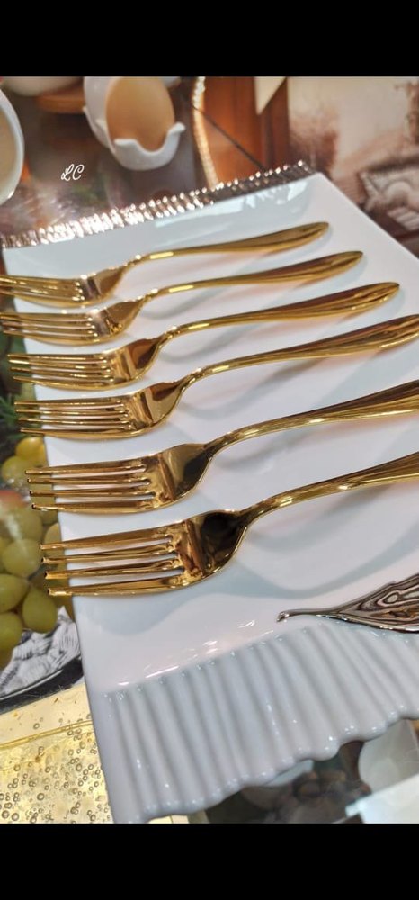 Stainless Steel Golden Forke set, For Home, Size: 5.5 Inch