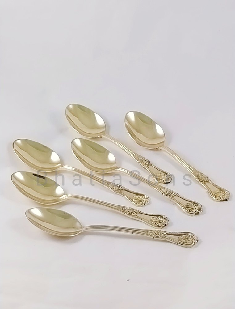 Golden Brass Spoons, For Party, Size: 20 Cm Lenght
