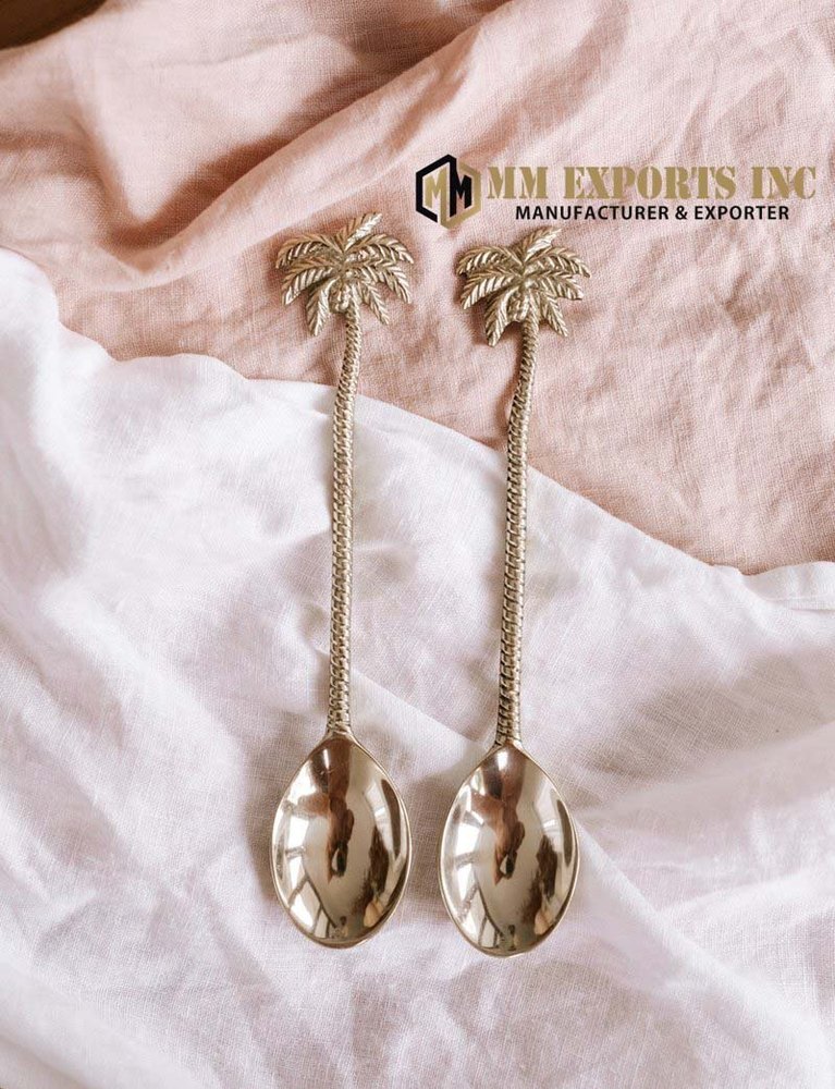 Gold Brass Tea Spoon, For Home, Size: 13 cm