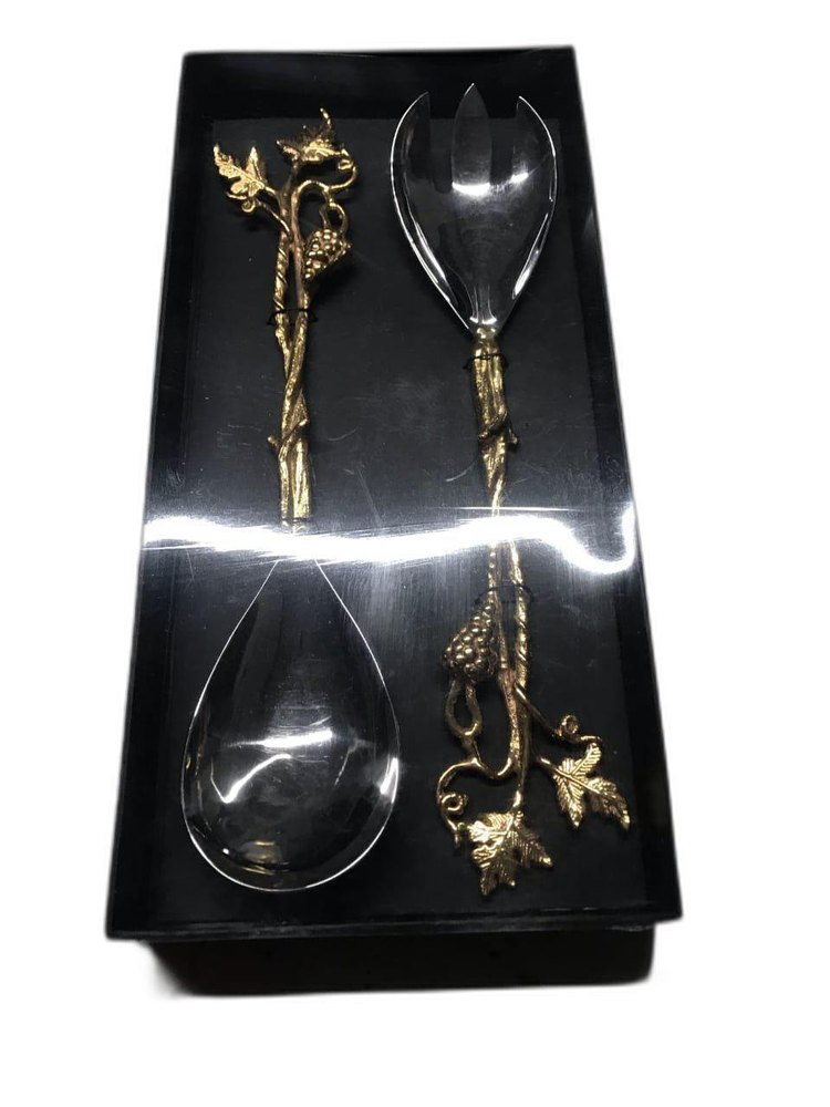 Golden Premium Brass Spoon Set, For Home, Size: 20cm