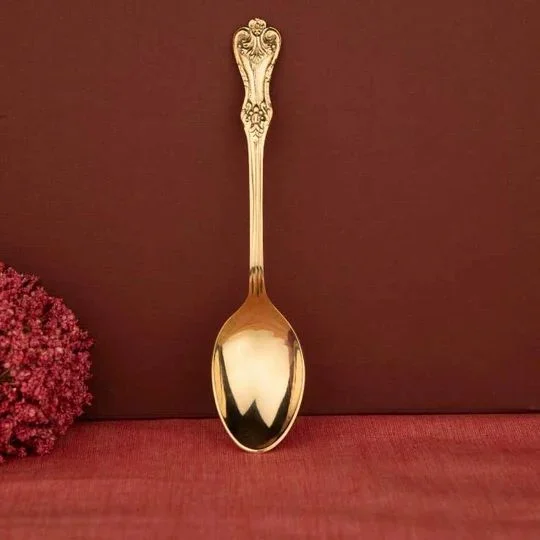 Golden Brass Spoon, For Home, Size: 7 Inches