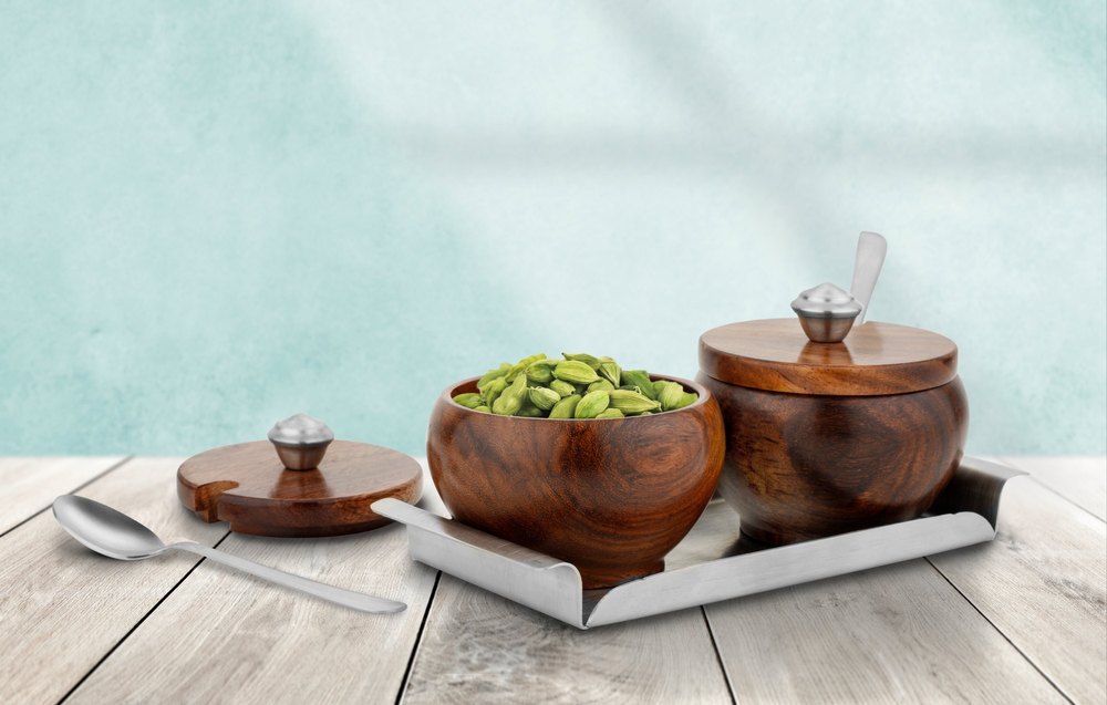2 Pcs WOODEN 2PC CONDIMENT SET, Packaging Type: Box
