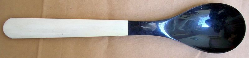 Black Horn - White Bone Spoon, for Home, Size: Medium
