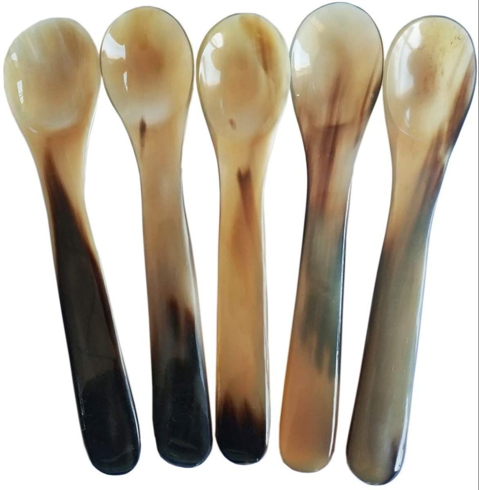 Brown Buffalo Horn Spoon, For Home, Size: 5 Inch