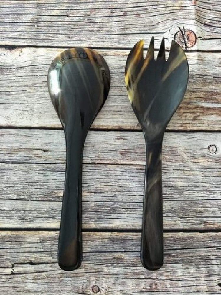 Black Horn Spoon Fork Set, For Home