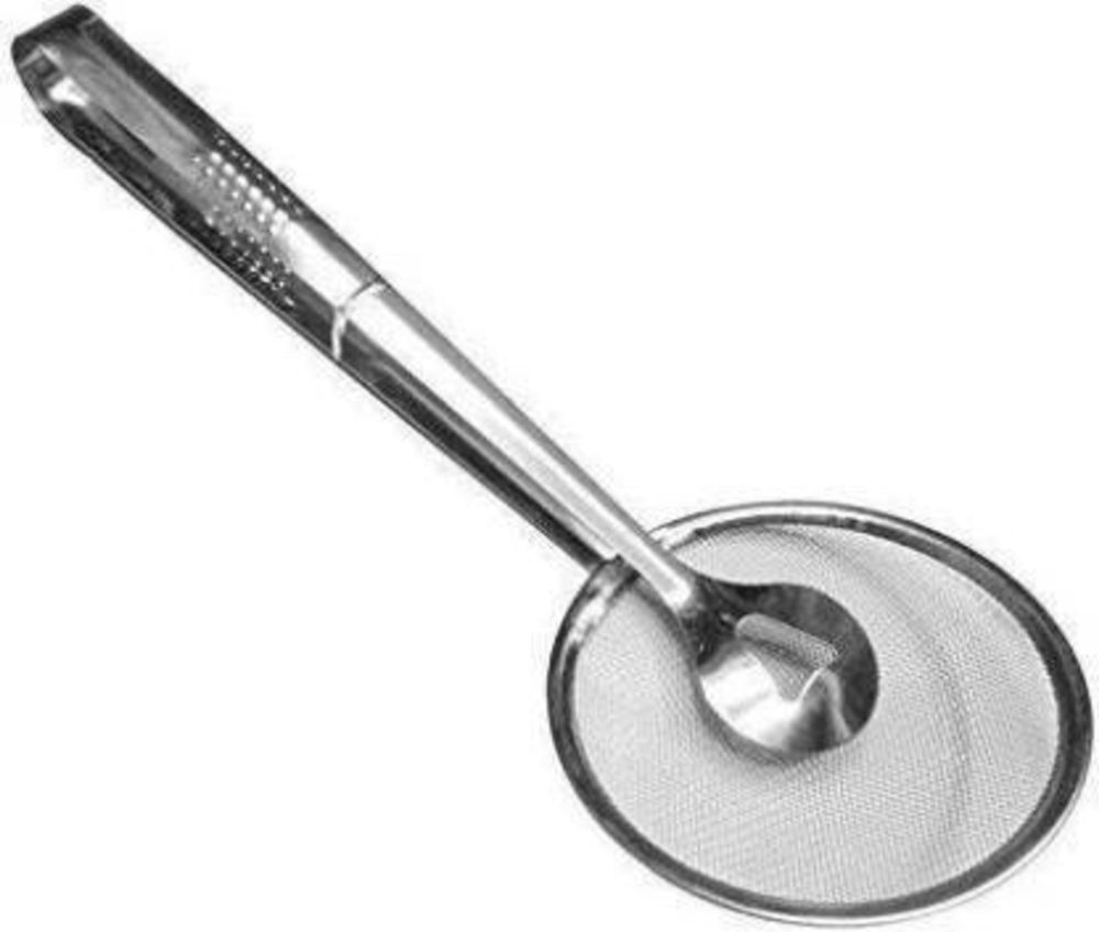 Stainless Steel Silver 2 in 1 Fry Tool Filter Spoon, For Home