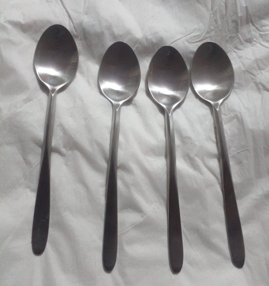 Silver Handmade Stainless Steel Spoon Set, For Kitchen, Size: 6.5 Inch