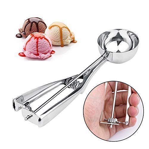 Stainless Steel Ice Cream Scoop Multi Use Food Spoon Silver
