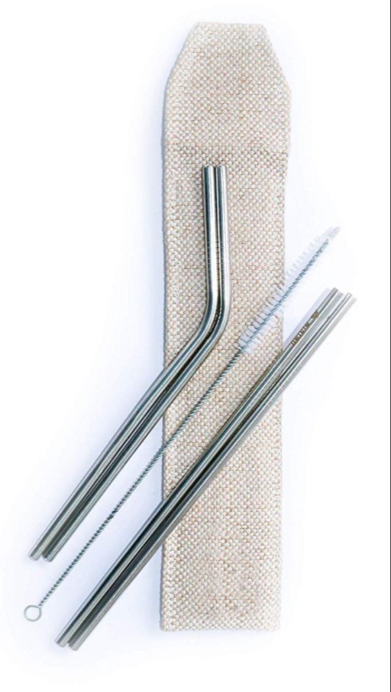 Silver Round Stainless Steel Straws 304 Grade Straight Bent Brush, For Home