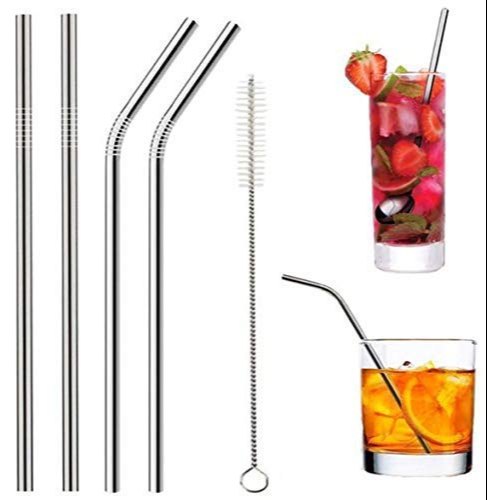 Silver Stainless Steel Drinking Straws for Restaurant