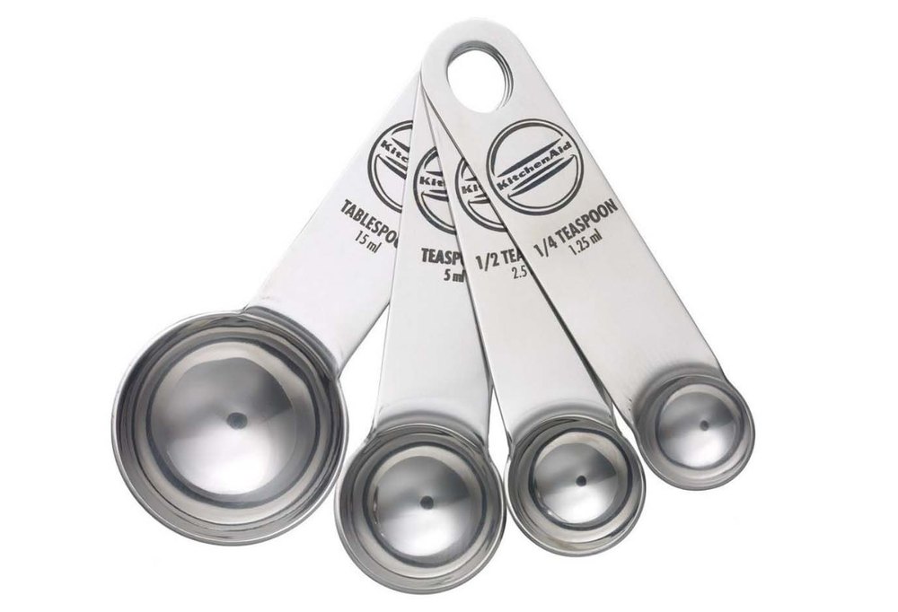 Silver Stainless Steel Measuring Spoon Set