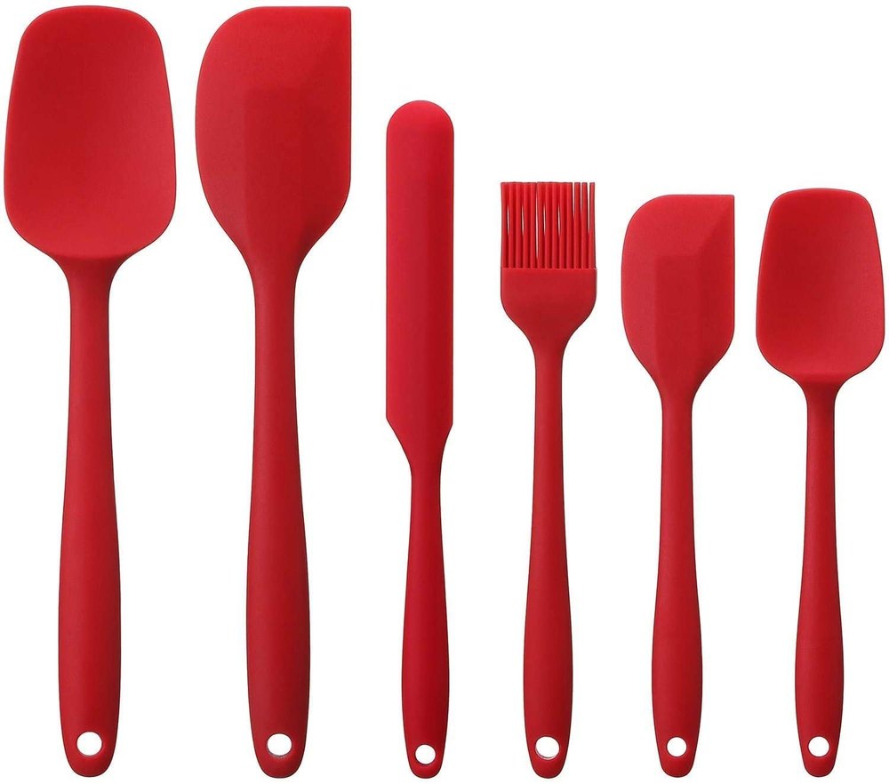 AMARA IMPEX Silicone Spatula Sets Of 6 Pcs (RED)
