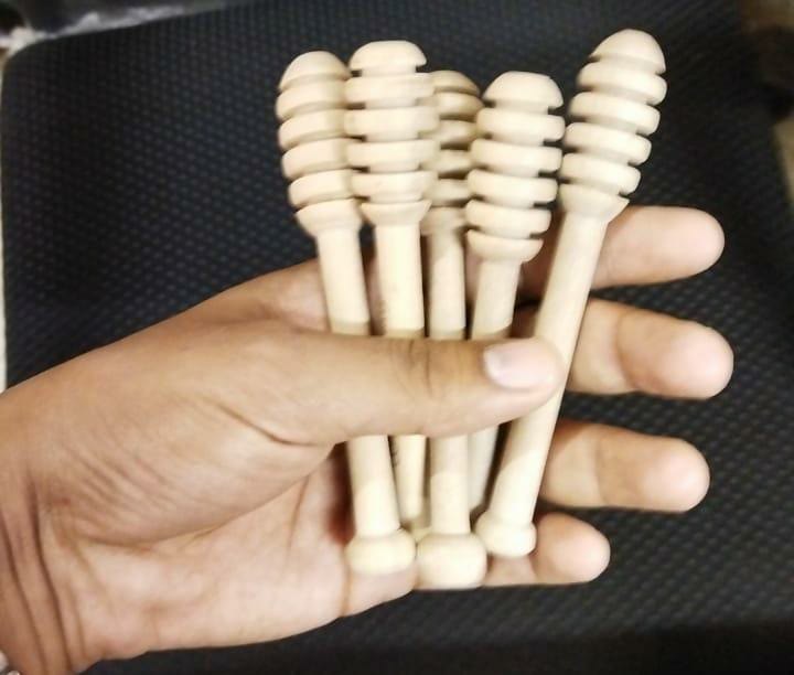 White Wooden Honey Dipper Spoon honey stick 5 inches, For Home