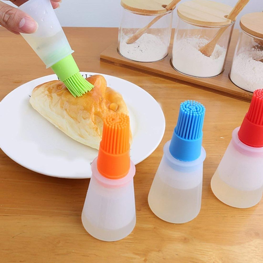 Silicone Soft Silicon Bottle Oil Brush, For Help In Greasing