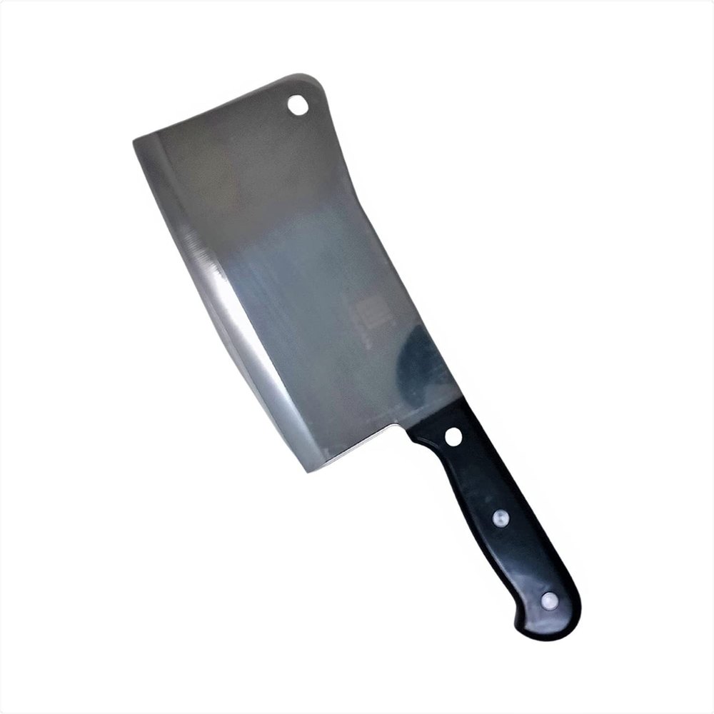 Silver Meat Cutter Cleaver Chopping Knife With Plastic Handle
