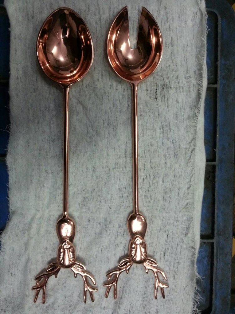 Brown Polished Small Copper Ladle Set, For Kitchen, 5 cm