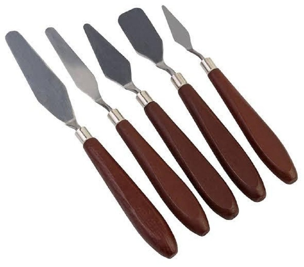 Brown Stainless Steel 5 Pieces SS Frosting Spatula Set