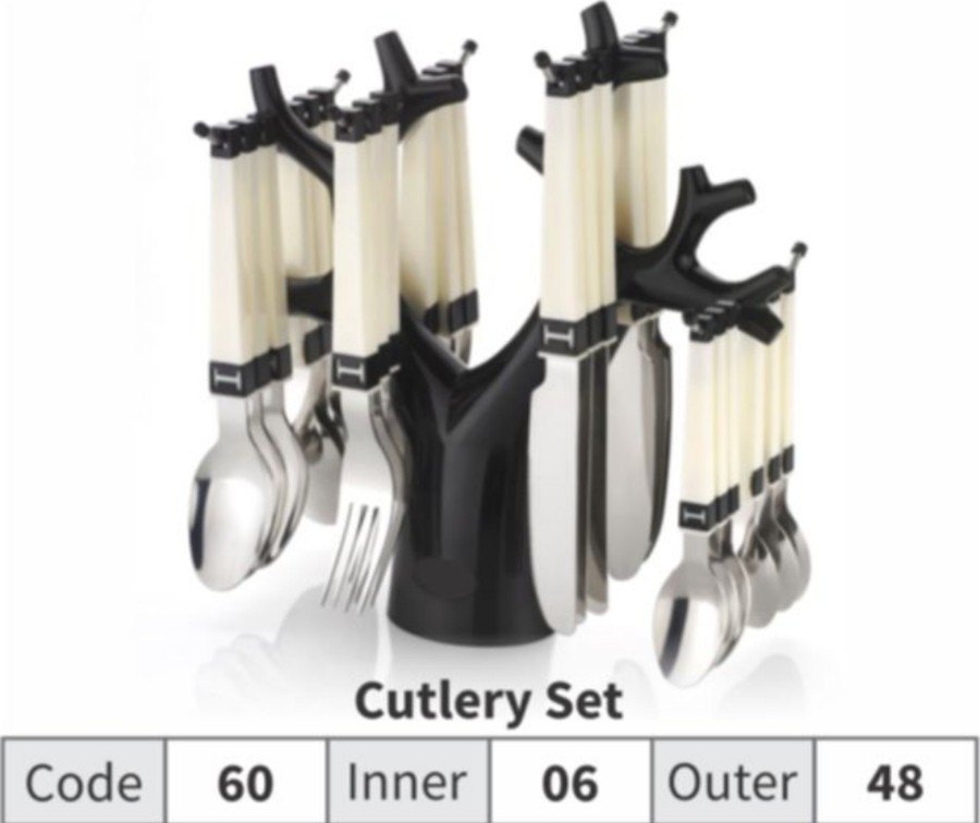Stainless Steel and Plastic Polished Cutlery Set, For Kitchen