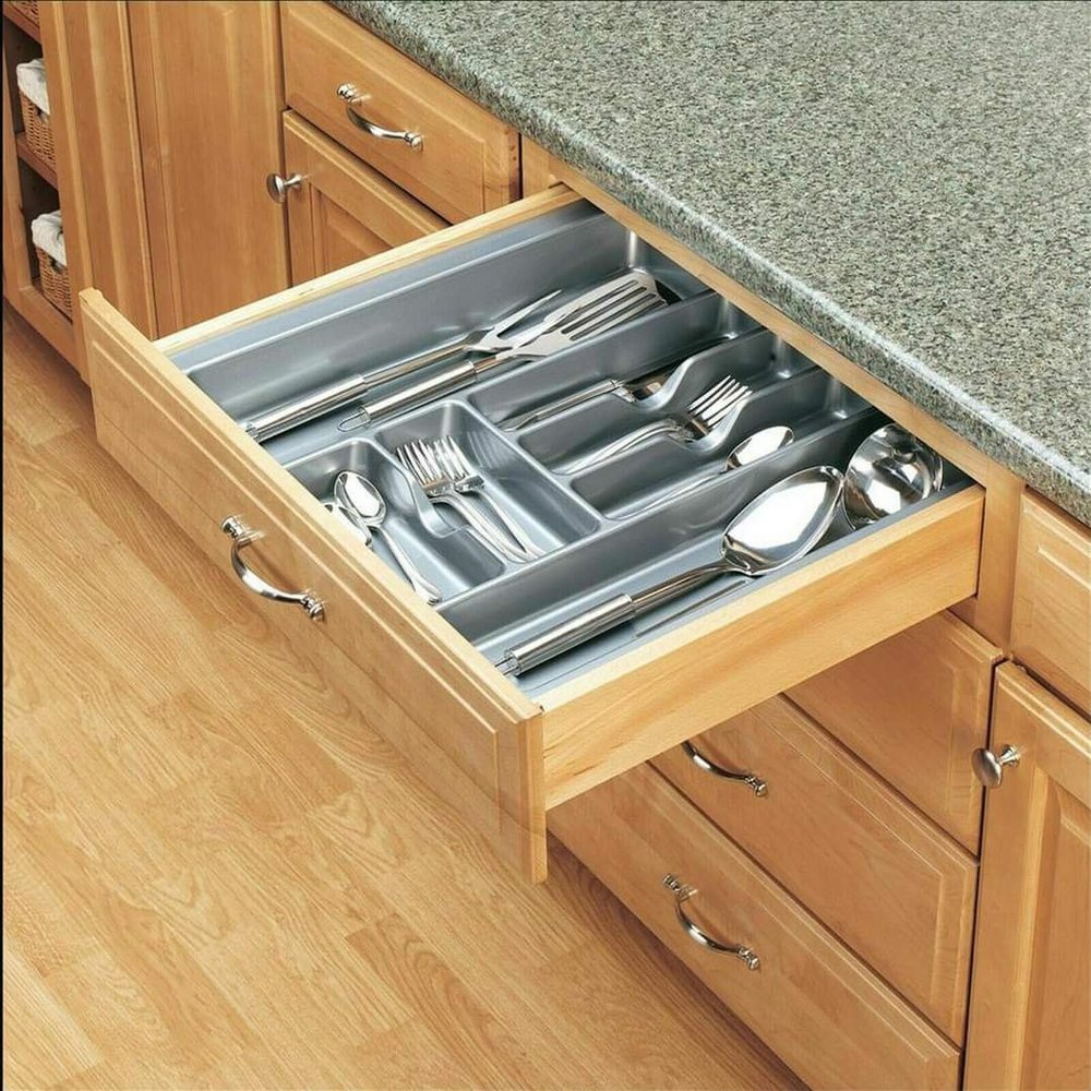 Laranza ABS Cutlery Tray Silvery Grey, For Kitchen