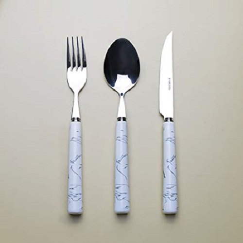 WHITE PEACOCK Contemporary Marble Cutlery Set, For Home, Packaging Type: Box