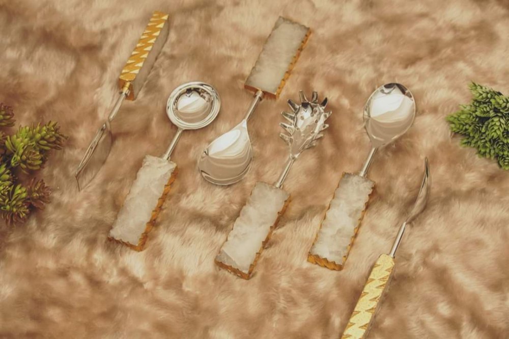 Stainless Steel Agate Cuttlery for Home