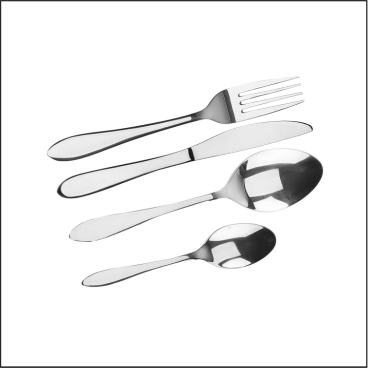 Polished Stainless steel 16 Piece Cutlery Set, Service for 4