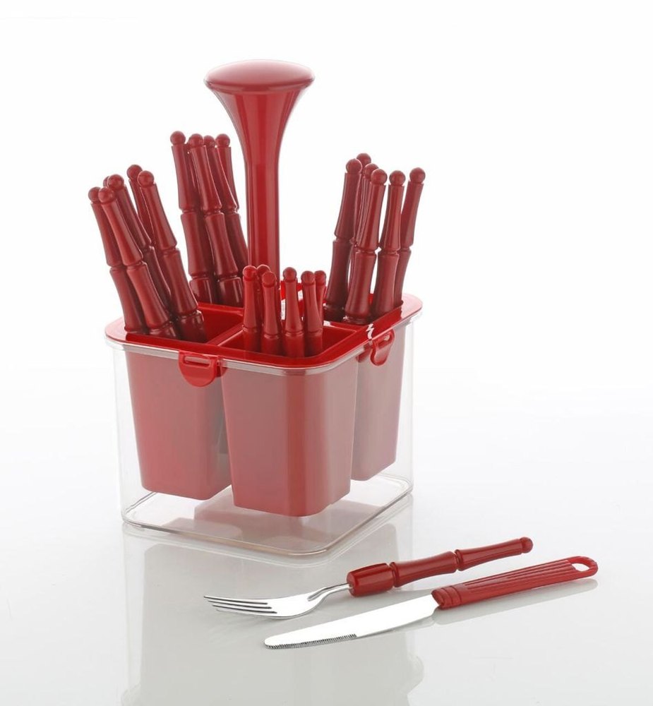 Plastic & Steel Square Pro Cutlery Set, For Home