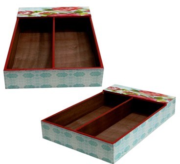 Pink-Knots Digitally Printed Wooden Cutlery Trays