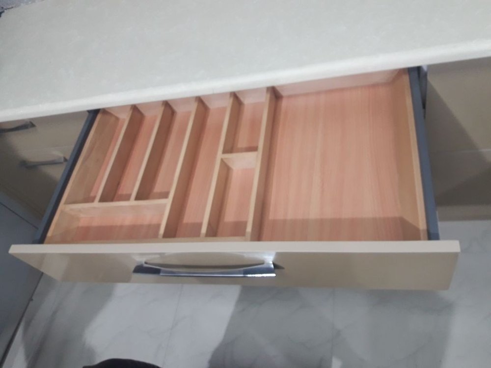 Natural Finish Wood Wooden Cutlery Tray, For Kitchen