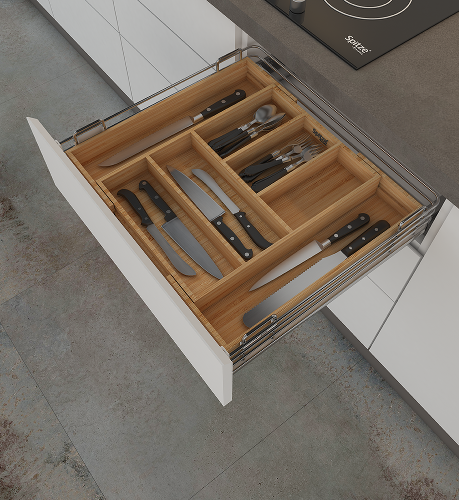 Spitze Adjustable Wood Cutlery Organizer