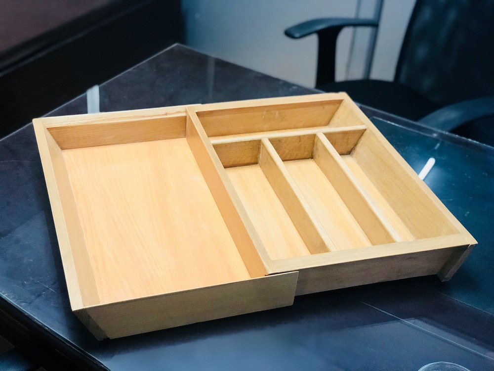 Kynex Rectangular Kitchen Wooden Cutlery Tray, Size: 450mm X 600 mm