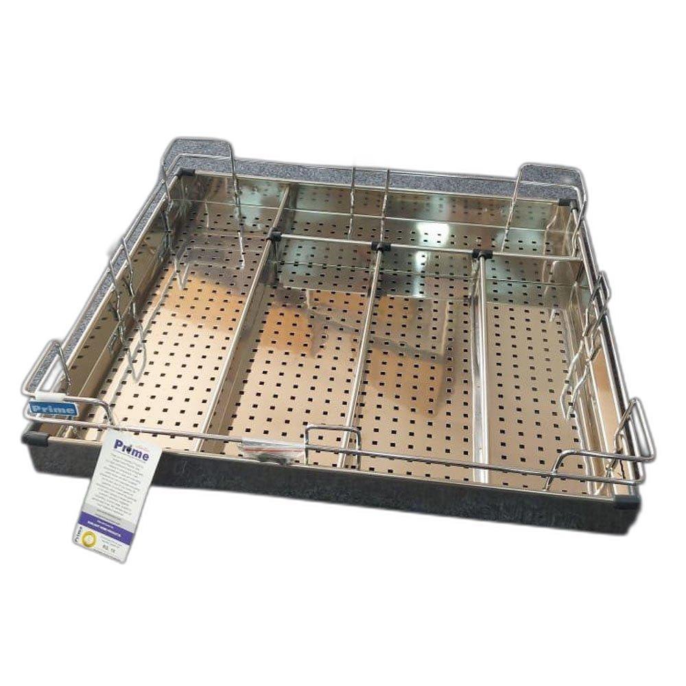 Modern Square SS Perforated Cutlery Tray, 4, Capacity: 3kg